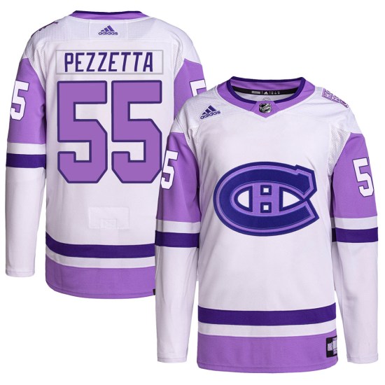 Michael Pezzetta Montreal Canadiens Youth Authentic Hockey Fights Cancer Primegreen Adidas Jersey - White/Purple