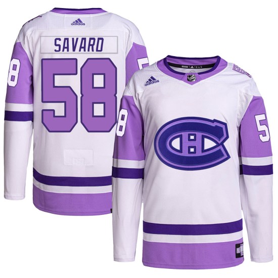 David Savard Montreal Canadiens Youth Authentic Hockey Fights Cancer Primegreen Adidas Jersey - White/Purple