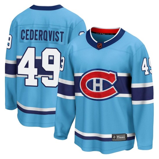 Filip Cederqvist Montreal Canadiens Youth Breakaway Special Edition 2.0 Fanatics Branded Jersey - Light Blue