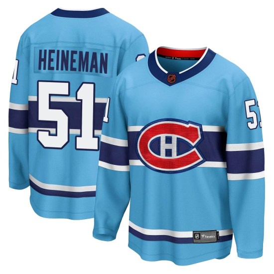 Emil Heineman Montreal Canadiens Youth Breakaway Special Edition 2.0 Fanatics Branded Jersey - Light Blue