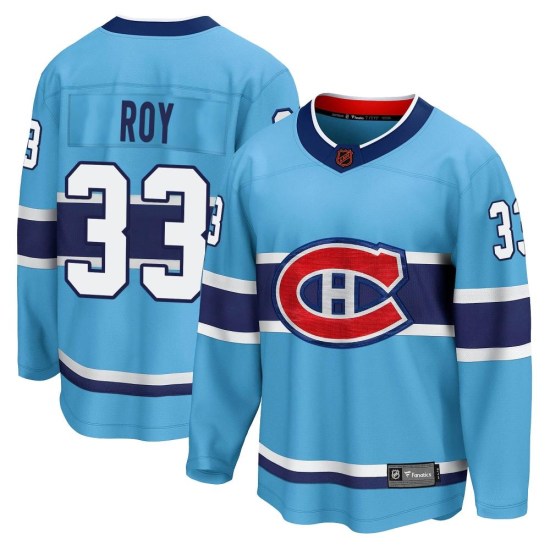 Patrick Roy Montreal Canadiens Youth Breakaway Special Edition 2.0 Fanatics Branded Jersey - Light Blue