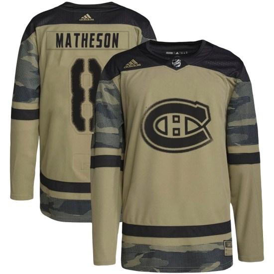 Mike Matheson Montreal Canadiens Youth Authentic Military Appreciation Practice Adidas Jersey - Camo