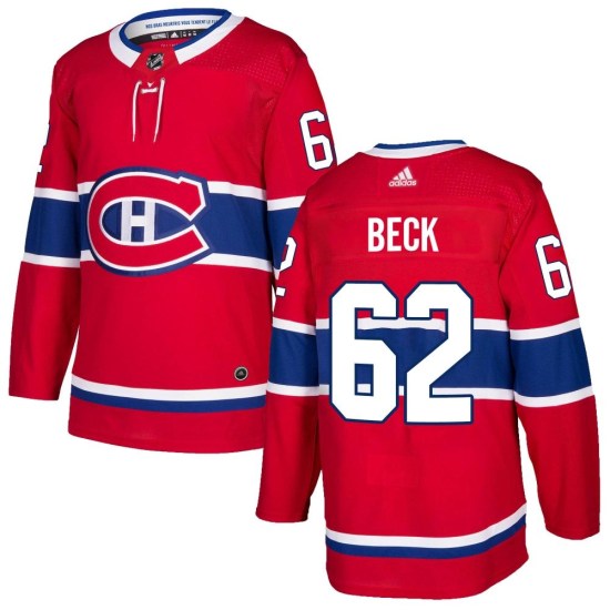 Owen Beck Montreal Canadiens Authentic Home Adidas Jersey - Red