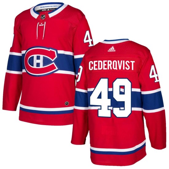 Filip Cederqvist Montreal Canadiens Authentic Home Adidas Jersey - Red