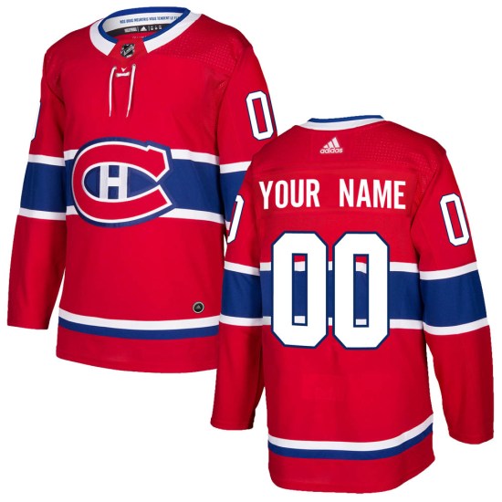 Custom Montreal Canadiens Authentic Custom Home Adidas Jersey - Red