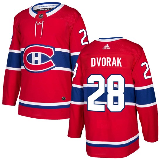 Christian Dvorak Montreal Canadiens Authentic Home Adidas Jersey - Red