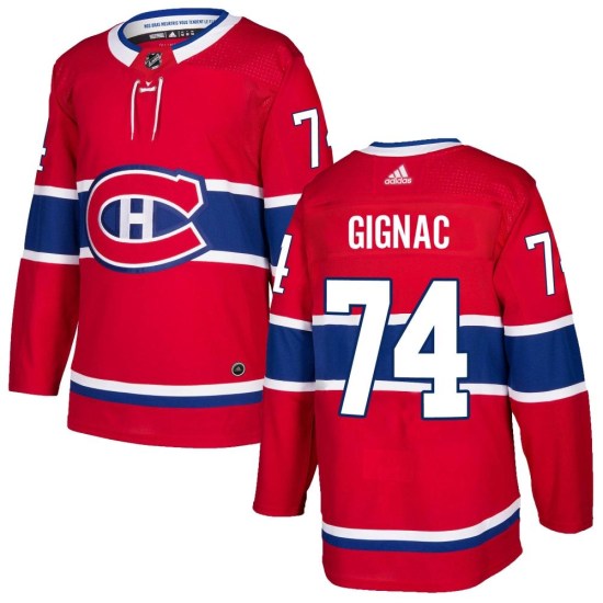 Brandon Gignac Montreal Canadiens Authentic Home Adidas Jersey - Red