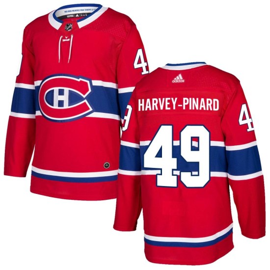 Rafael Harvey-Pinard Montreal Canadiens Authentic Home Adidas Jersey - Red