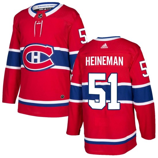 Emil Heineman Montreal Canadiens Authentic Home Adidas Jersey - Red