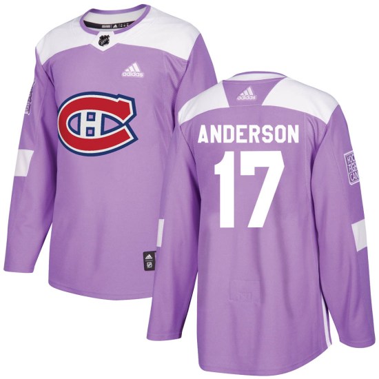 Josh Anderson Montreal Canadiens Authentic Fights Cancer Practice Adidas Jersey - Purple