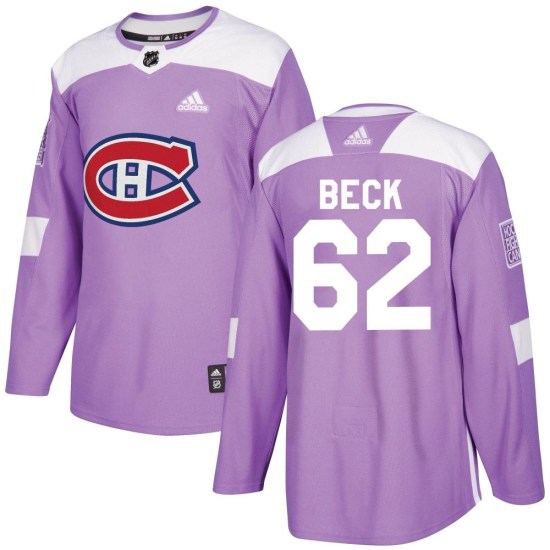 Owen Beck Montreal Canadiens Authentic Fights Cancer Practice Adidas Jersey - Purple