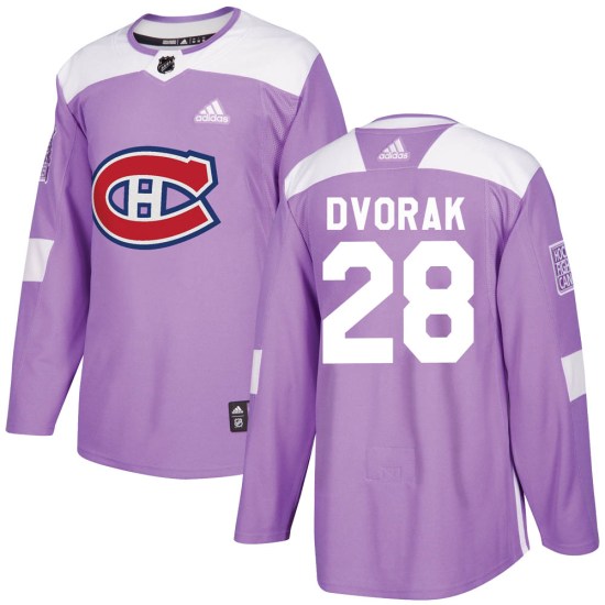Christian Dvorak Montreal Canadiens Authentic Fights Cancer Practice Adidas Jersey - Purple