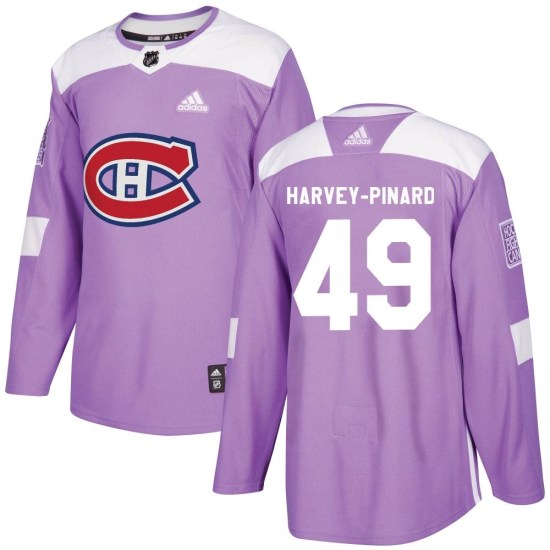 Rafael Harvey-Pinard Montreal Canadiens Authentic Fights Cancer Practice Adidas Jersey - Purple
