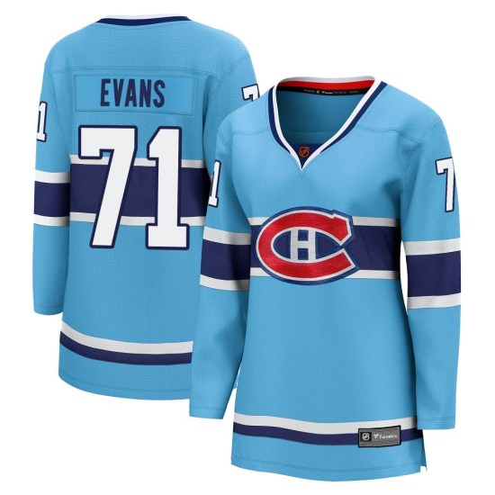 Jake Evans Montreal Canadiens Women's Breakaway Special Edition 2.0 Fanatics Branded Jersey - Light Blue