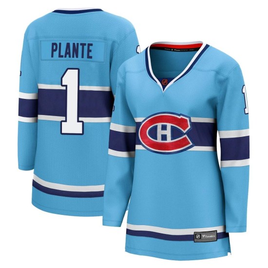 Jacques Plante Montreal Canadiens Women's Breakaway Special Edition 2.0 Fanatics Branded Jersey - Light Blue