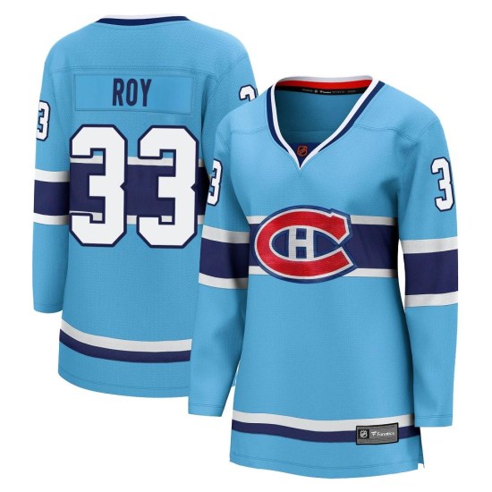 Patrick Roy Montreal Canadiens Women's Breakaway Special Edition 2.0 Fanatics Branded Jersey - Light Blue