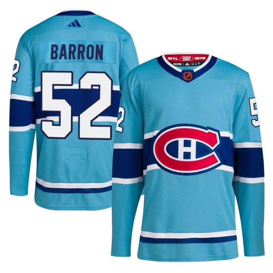 Justin Barron Montreal Canadiens Authentic Reverse Retro 2.0 Adidas Jersey - Light Blue