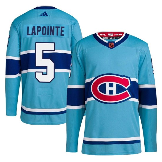 Guy Lapointe Montreal Canadiens Authentic Reverse Retro 2.0 Adidas Jersey - Light Blue