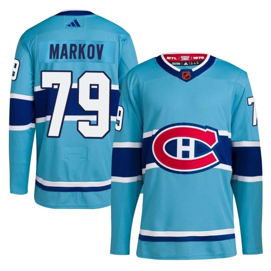 Andrei Markov Montreal Canadiens Authentic Reverse Retro 2.0 Adidas Jersey - Light Blue