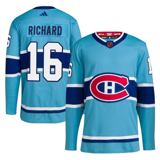 Henri Richard Montreal Canadiens Authentic Reverse Retro 2.0 Adidas Jersey - Light Blue