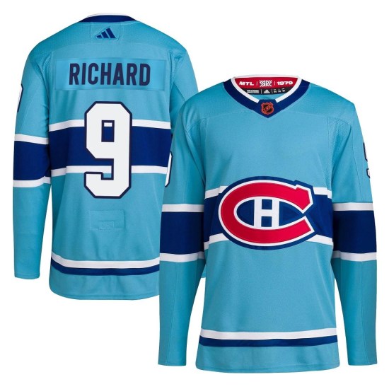 Maurice Richard Montreal Canadiens Authentic Reverse Retro 2.0 Adidas Jersey - Light Blue