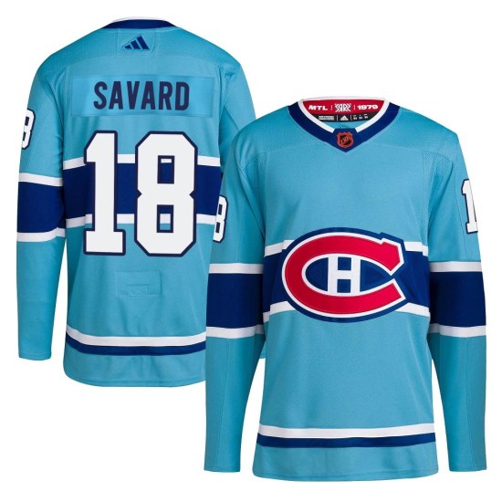 Serge Savard Montreal Canadiens Authentic Reverse Retro 2.0 Adidas Jersey - Light Blue