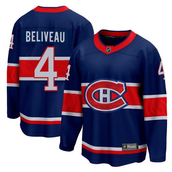 Jean Beliveau Montreal Canadiens Youth Breakaway 2020/21 Special Edition Fanatics Branded Jersey - Blue