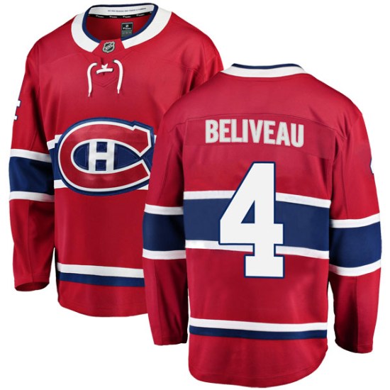 Jean Beliveau Montreal Canadiens Youth Breakaway Home Fanatics Branded Jersey - Red