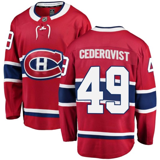 Filip Cederqvist Montreal Canadiens Youth Breakaway Home Fanatics Branded Jersey - Red