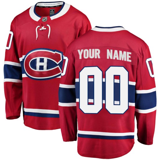 Custom Montreal Canadiens Youth Breakaway Custom Home Fanatics Branded Jersey - Red
