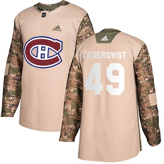 Filip Cederqvist Montreal Canadiens Authentic Veterans Day Practice Adidas Jersey - Camo