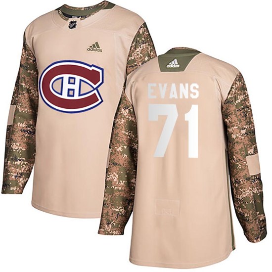 Jake Evans Montreal Canadiens Authentic Veterans Day Practice Adidas Jersey - Camo