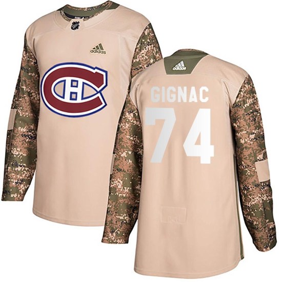 Brandon Gignac Montreal Canadiens Youth Authentic Veterans Day Practice Adidas Jersey - Camo