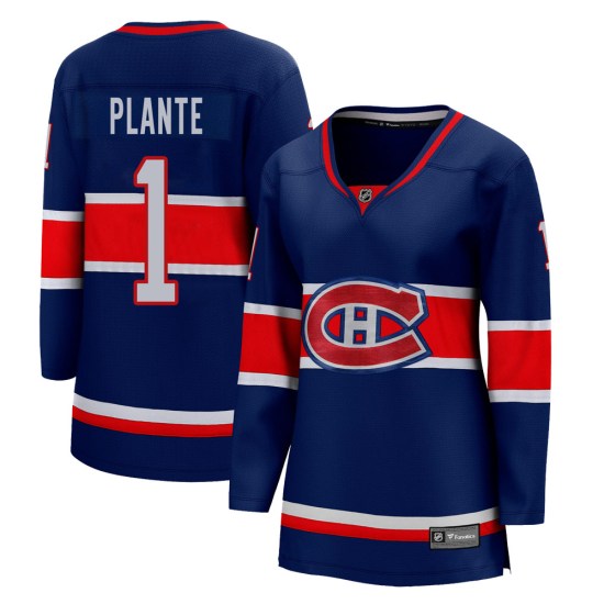 Jacques Plante Montreal Canadiens Women's Breakaway 2020/21 Special Edition Fanatics Branded Jersey - Blue