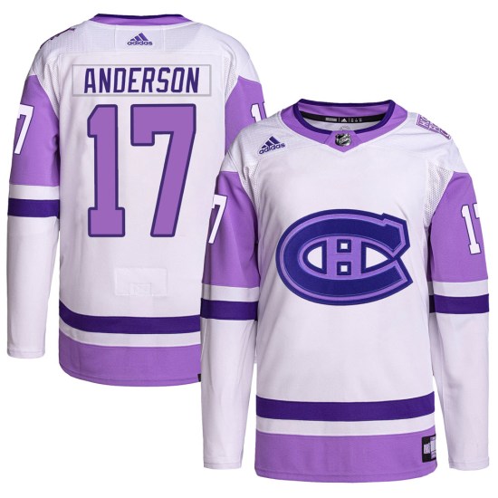 Josh Anderson Montreal Canadiens Authentic Hockey Fights Cancer Primegreen Adidas Jersey - White/Purple