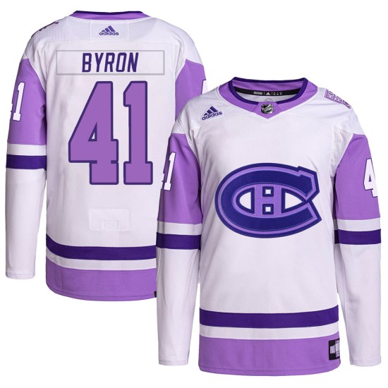Paul Byron Montreal Canadiens Authentic Hockey Fights Cancer Primegreen Adidas Jersey - White/Purple
