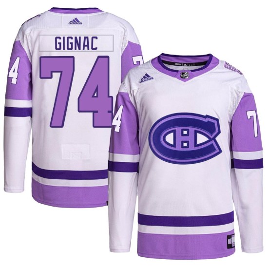 Brandon Gignac Montreal Canadiens Authentic Hockey Fights Cancer Primegreen Adidas Jersey - White/Purple