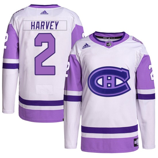 Doug Harvey Montreal Canadiens Authentic Hockey Fights Cancer Primegreen Adidas Jersey - White/Purple