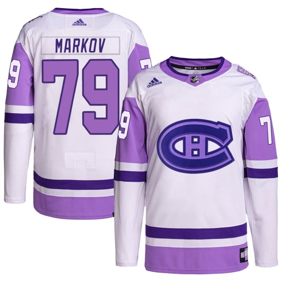 Andrei Markov Montreal Canadiens Authentic Hockey Fights Cancer Primegreen Adidas Jersey - White/Purple