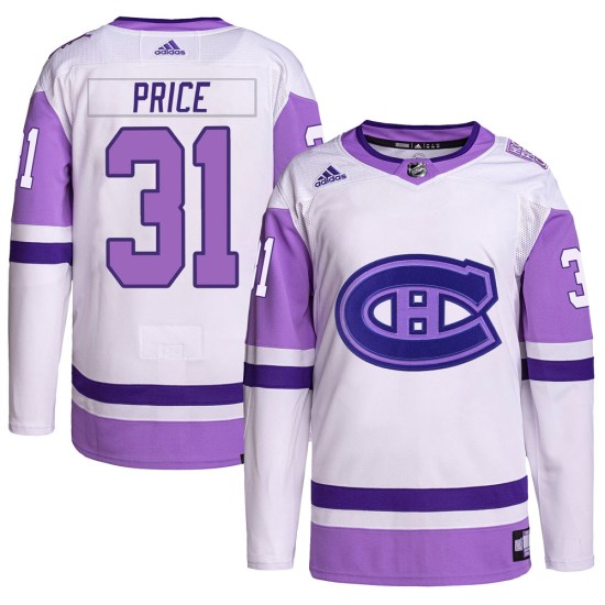 Carey Price Montreal Canadiens Authentic Hockey Fights Cancer Primegreen Adidas Jersey - White/Purple