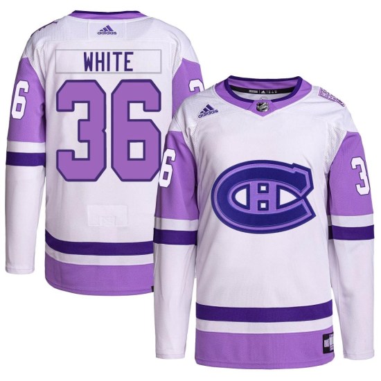 Colin White Montreal Canadiens Authentic Hockey Fights Cancer Primegreen Adidas Jersey - White/Purple