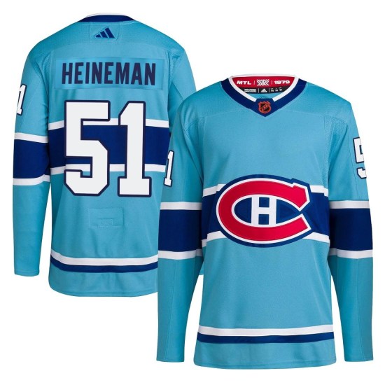 Emil Heineman Montreal Canadiens Youth Authentic Reverse Retro 2.0 Adidas Jersey - Light Blue