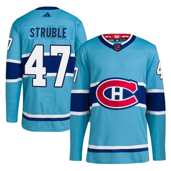 Jayden Struble Montreal Canadiens Youth Authentic Reverse Retro 2.0 Adidas Jersey - Light Blue