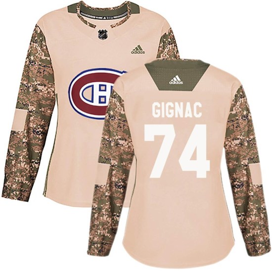 Brandon Gignac Montreal Canadiens Women's Authentic Veterans Day Practice Adidas Jersey - Camo