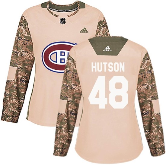 Lane Hutson Montreal Canadiens Women's Authentic Veterans Day Practice Adidas Jersey - Camo
