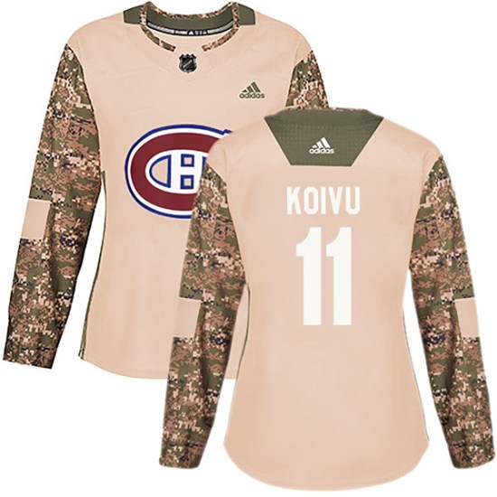 Saku Koivu Montreal Canadiens Women's Authentic Veterans Day Practice Adidas Jersey - Camo