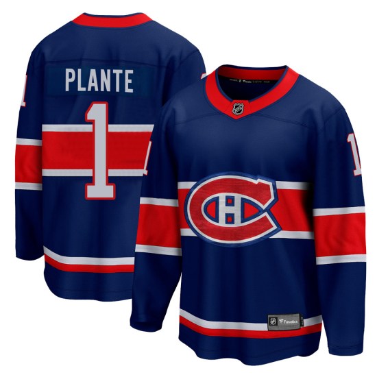 Jacques Plante Montreal Canadiens Breakaway 2020/21 Special Edition Fanatics Branded Jersey - Blue
