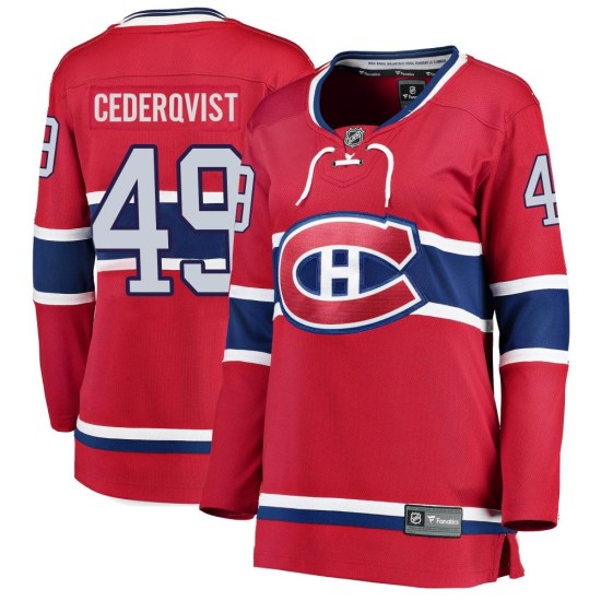 Filip Cederqvist Montreal Canadiens Women's Breakaway Home Fanatics Branded Jersey - Red
