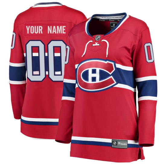 Custom Montreal Canadiens Women's Breakaway Custom Home Fanatics Branded Jersey - Red