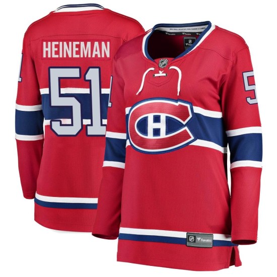 Emil Heineman Montreal Canadiens Women's Breakaway Home Fanatics Branded Jersey - Red